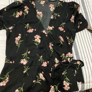 Floral Wrap Peplum Top